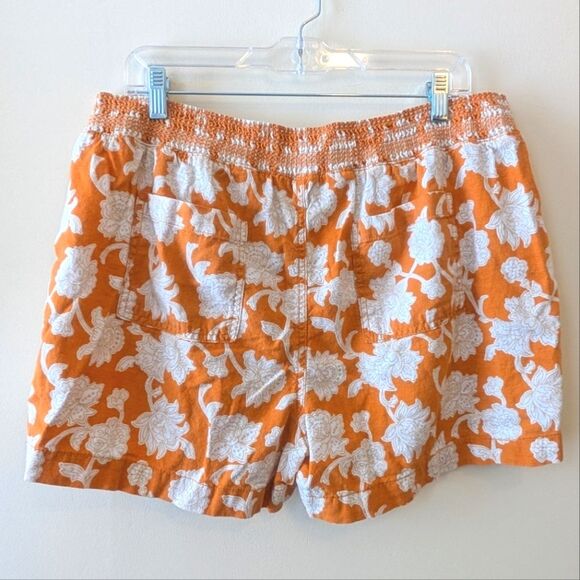 Briggs Ladies' Linen Blend Short Spring Floral Orange Size XL - Picture 5 of 8